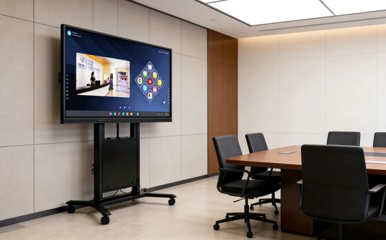 Electronic Power Movable Cart for 65-86 Inch Smart TVs with Adjustable Height and 100kgs Max Bearing Weight