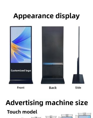 43 50 55 Inch Floor Standing Commercial Lcd Advertising Display Touch Screen Monitor Digital Signage Kiosk