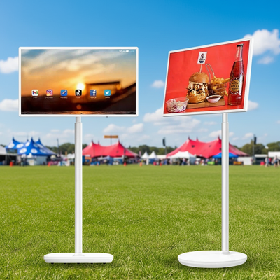 Portable 24.5 Inch Android 13 Smart Advertising Display Screen Indoor Interactive Digital Signage Touch Screen TV Movable