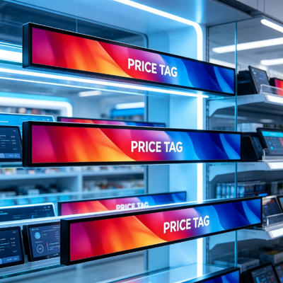 Indoor Stretched Bar LCD Display Advertising Display for shelf digital signage