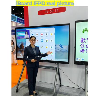 Popular Interactive Flat Panel 75 Inch 4k Resolution Smart Touch with New Android System Equipment for Classroom Office Meeting