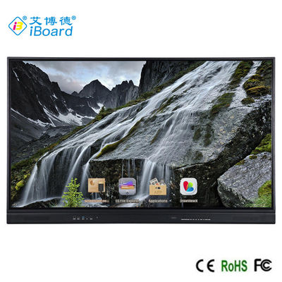 65 Inch LED Interactive Whiteboard, Android 9 Smart Flat Panel 10/20 Touch Points Infrared Black Color