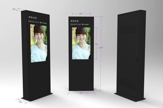 Floor Standing 3840x2160 UHD Touch Screen Kiosk with 6 Points Touch and Aluminum Alloy Frame