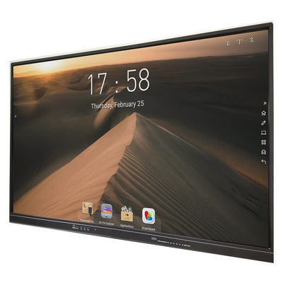 65 Inch 4mm Tempered Glass IR Interactive Whiteboard 4K DLED Screen