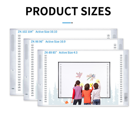 China Factory Direct Customize All-In-One Interactive 20Touch Point IR Infrared Ceramic 96 Inch Smart Boards Speaker 16:10 Side Bar Projector Boards For University School With Teaching Software