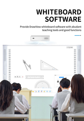 China Factory Direct All-In-One Interactive 20Touch Point IR Infrared Ceramic 96 Inch Dual System Smart Boards Speaker 16:10 Side Bar Projector Boards For University School With Teaching Software