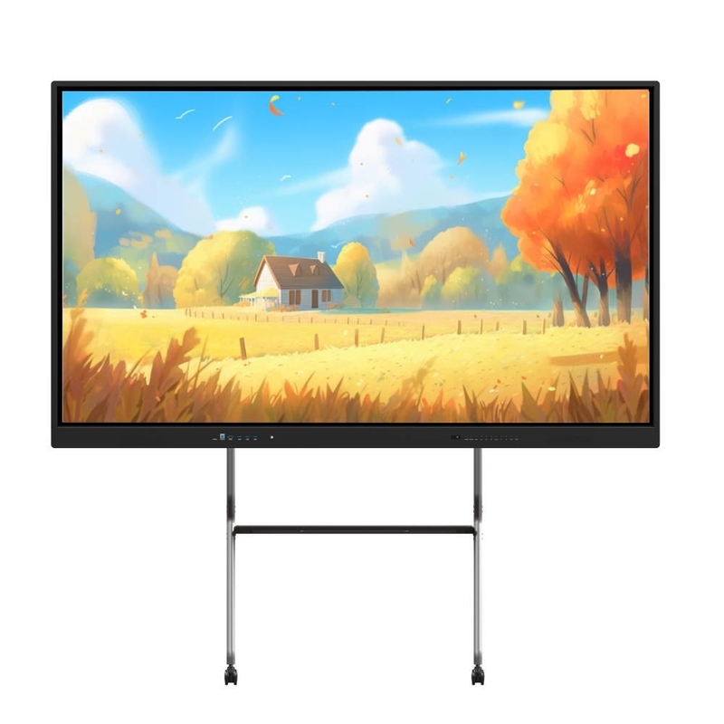 98 Inch Smart Black Frame 20 Touch Points Drawing Whiteboard Monitors With Light Sensor Camera Microphone For Meeting