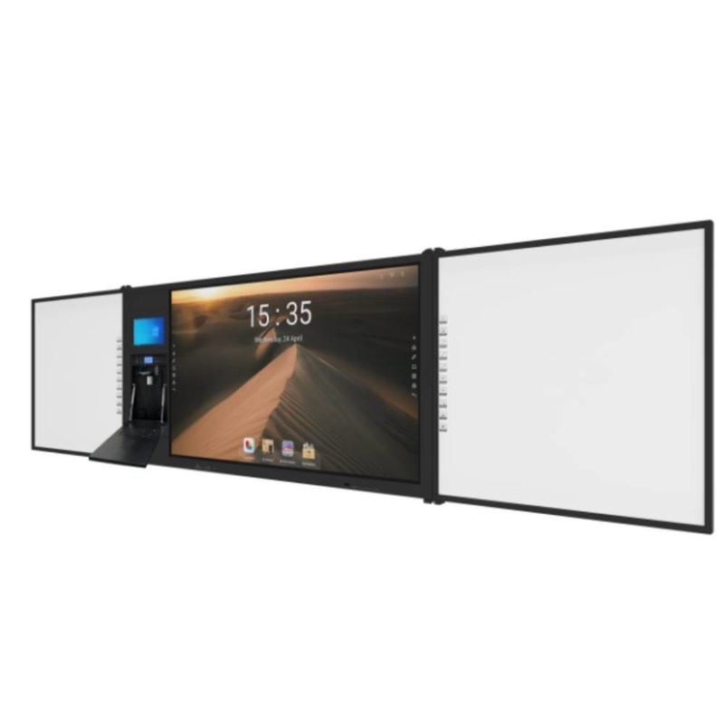 75 Inch Android Windows All In One Interactive Flat Panel Display With 20 Touch Points 13MP Camera and 6Mic Visualizer