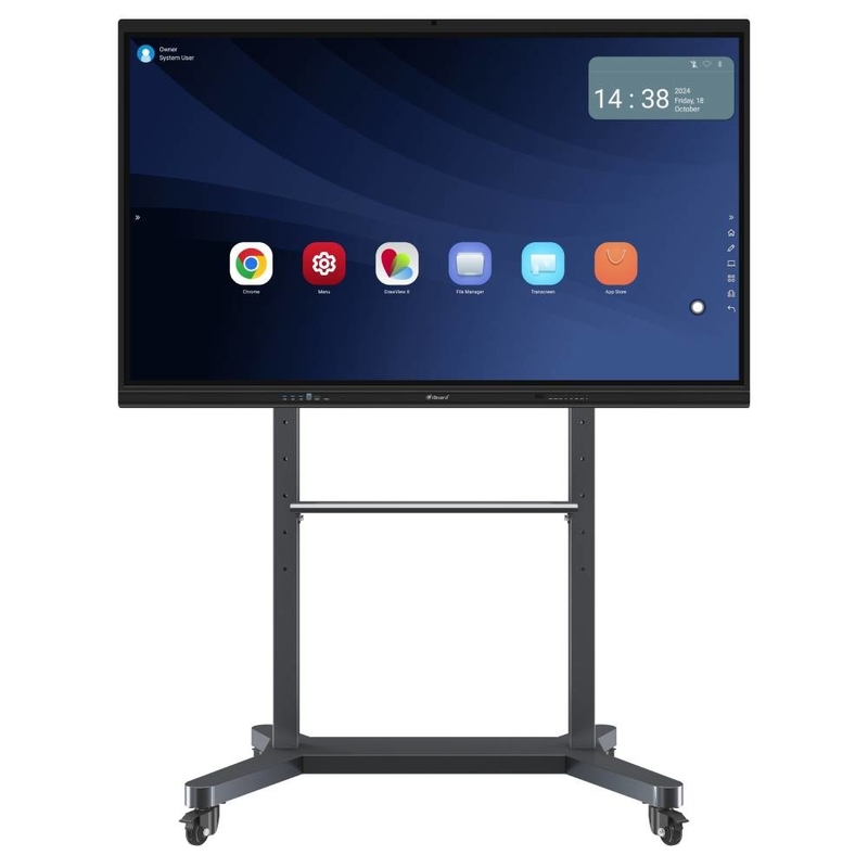 Interactive Touch Screen Monitor 75 Inch Android Computer Wifi Bluetooth Hotspot Remote Control Multi User Internet For Classroom Office Meeting Room