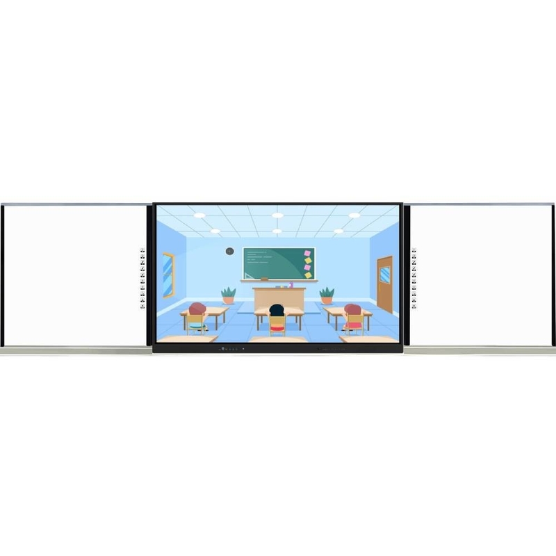 75 86 98 Inch ABA Type Intelligent Smart Touch Panel With Sided Boards Android Pc Camera Mic System All In One For Teaching Zoom Teams Meeting With Wifi Software