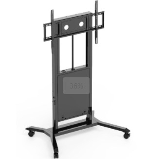 Electronic Up Down Adjustable Hand Lifting Stand Mobile Trolley For Smart Tv Monitor 65 75 86 Inch With Wheels And Power Cable