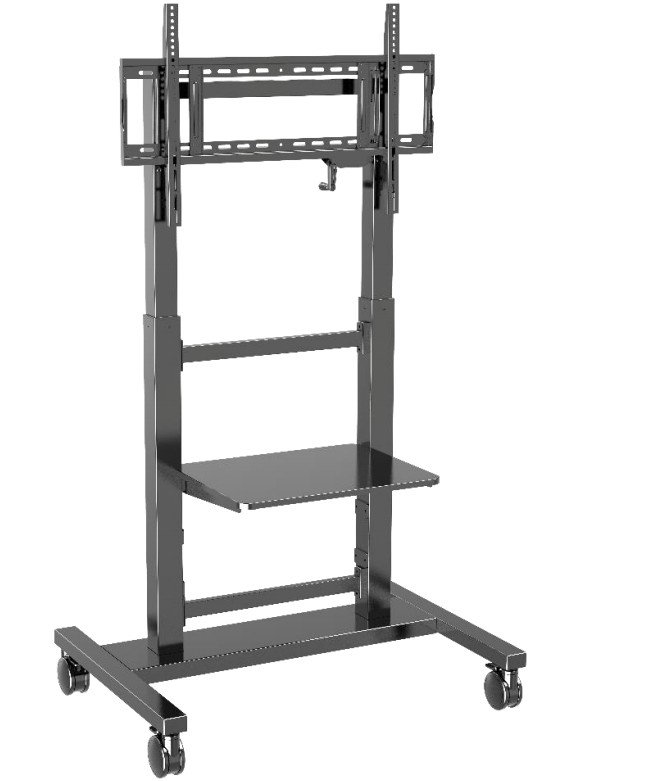 Manual Height adjustable Mobile Stand for Smart Display 55 inch to 86 inch