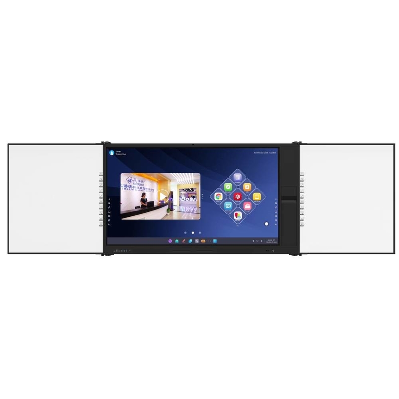 Intelligent 2 Sided Black Green Whiteboard With 75 86 Inch Android Touch Panel Board With Camera Mic Document Scanner Mobile Stand For Office School Educations