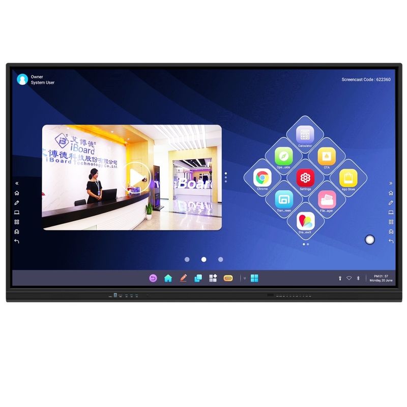 Experience the Power of Interactive Touch Screen Monitor 2mm Accuracy 15W*2 Or 20W*2 Speakers and Wireless Screen Projection