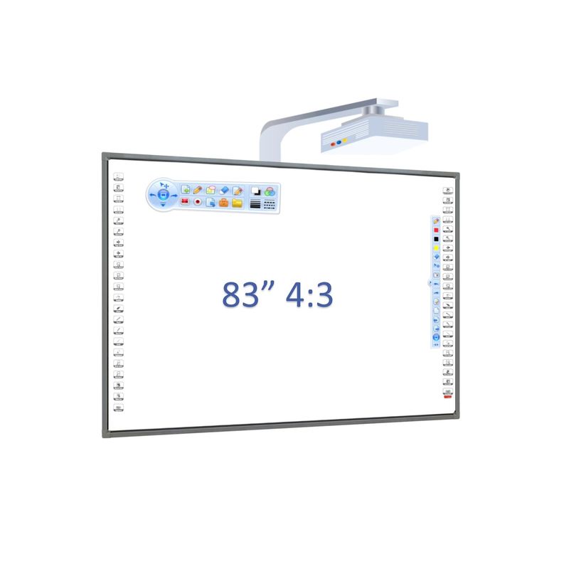 20 Touch Points Iboard Interactive Whiteboard with Aluminium Frame Material and Movable Mobile Stand