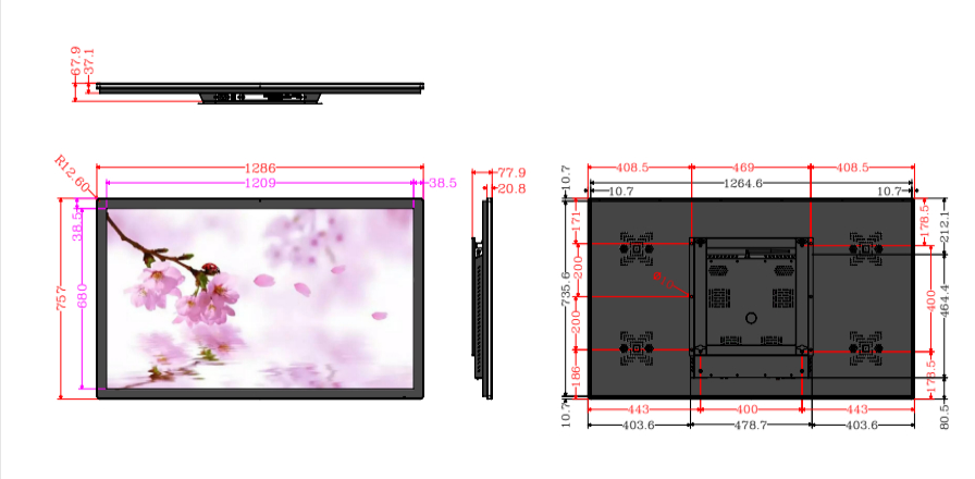 Enhance Viewing Experience with 170 Degree Viewing Angle Digital Totem 32 43 49 55 inch Wall type Monitor Media Advertising Player