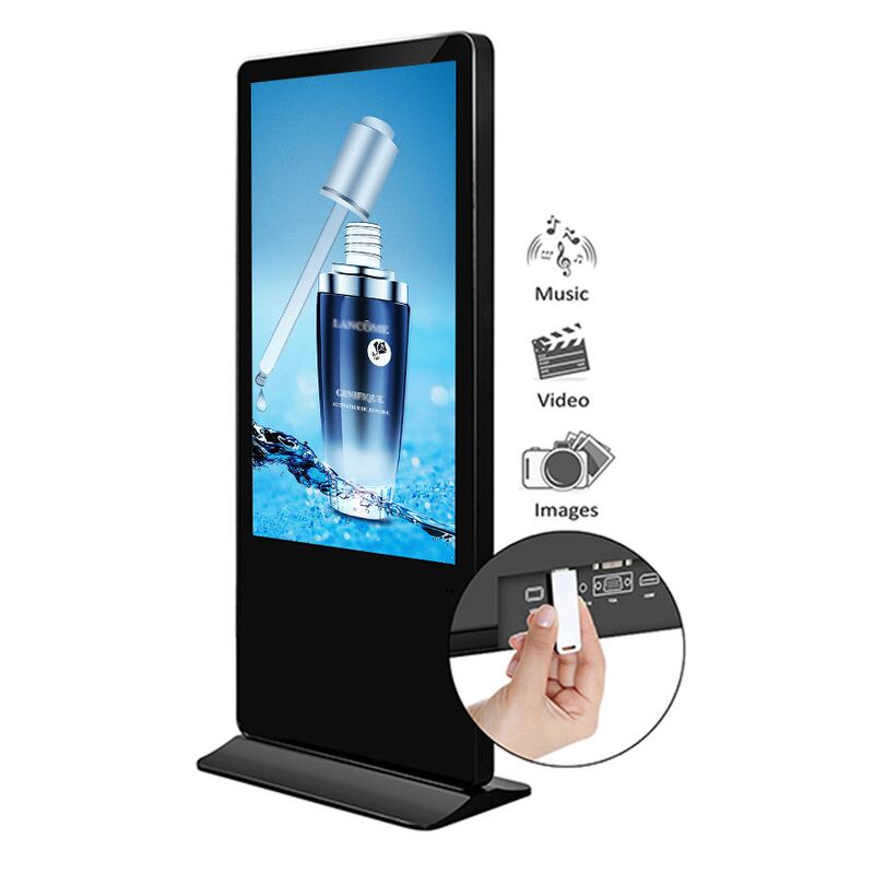 Digital Advertising Monitor with 10 Capacitive Touch Points for Wall or Floor Stand Installation and Customizable Dashboards