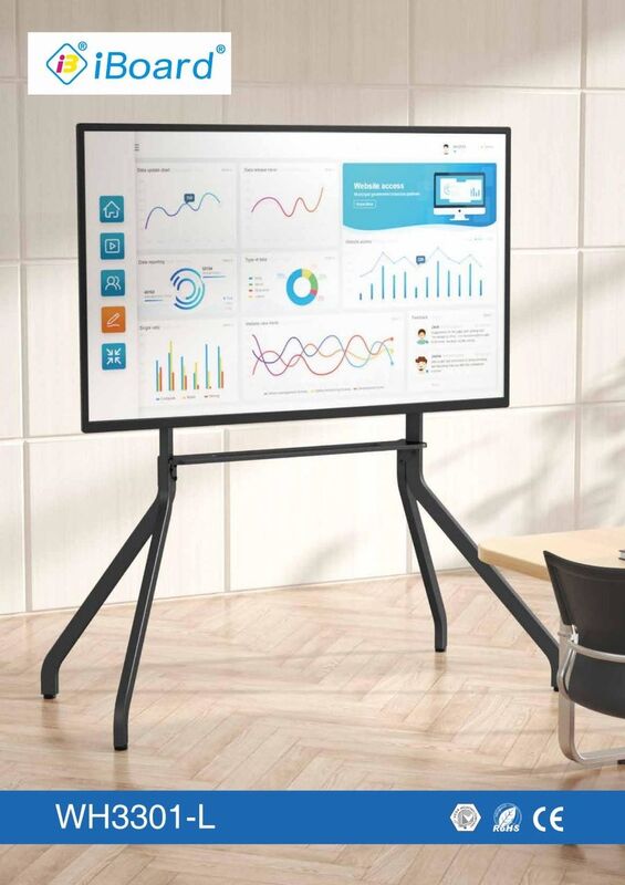 Tempered AG Glass All In One Interactive Whiteboard Integrating Dual System Android Windows Support and 2 X 15W Builtin Speakers for Team Collaboration