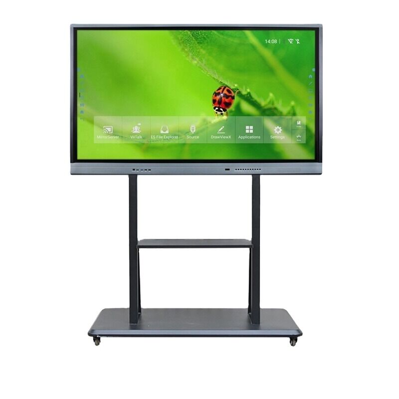 Multi Languages Optional 75 inch display with all in one device featuring galvanized iron steel sheet backsheet material supporting multiple OSD languages