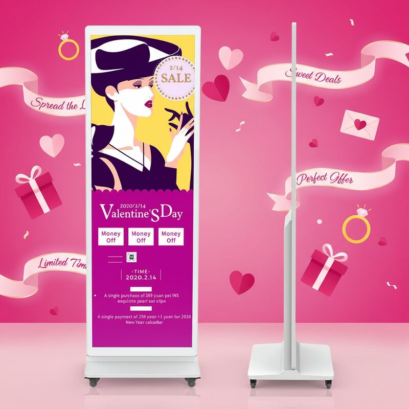 iBoard 43 Inch Floor Stand Vertical Lcd Touch Screen Indoor Smart Advertising Screen Display Digital Signage Advertising Player