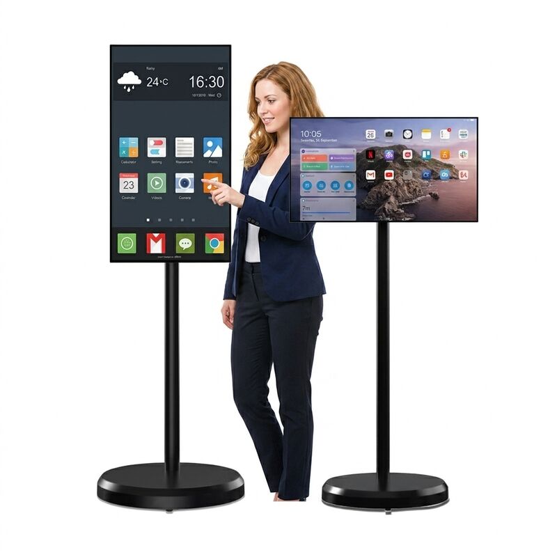 27 Inch Touch Screen Kiosk with 10W2 Speakers for Interactive Public Transportation Information