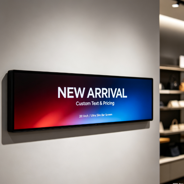 Indoor Stretched Bar LCD Display Advertising Display for shelf digital signage