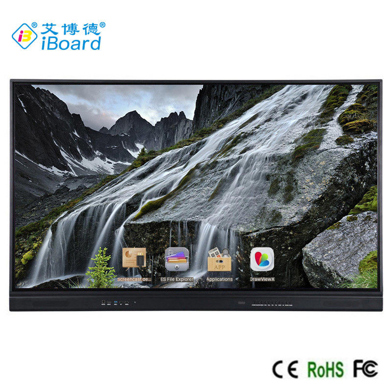 65 Inch LED Interactive Whiteboard, Android Smart Flat Panel 20/40 Touch Points Infrared Black Color