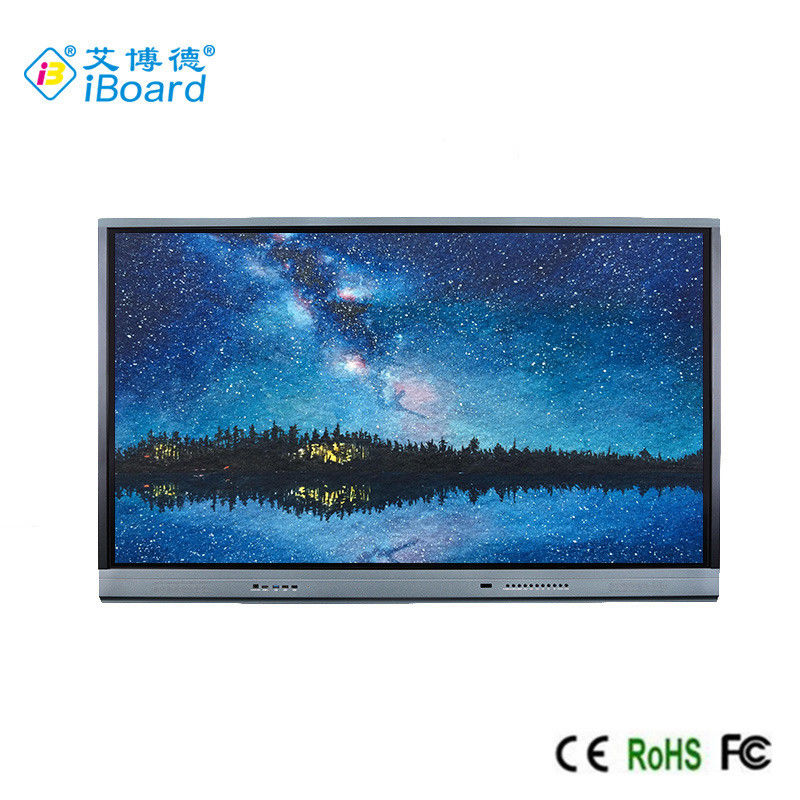 Wall Mounted 75 Inch Interactive Whiteboard PC, Android 8 ,Aluminium Alloy Frame Flat Panel For Meeting Presentation