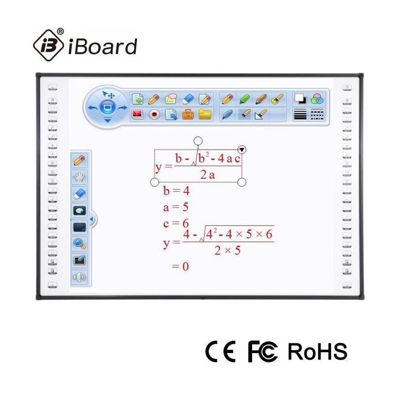 82-120 Inch CE Certificate 4:3 16:9 16:10 Black Infrared Interactive Whiteboard 1855x1280mm For School Education