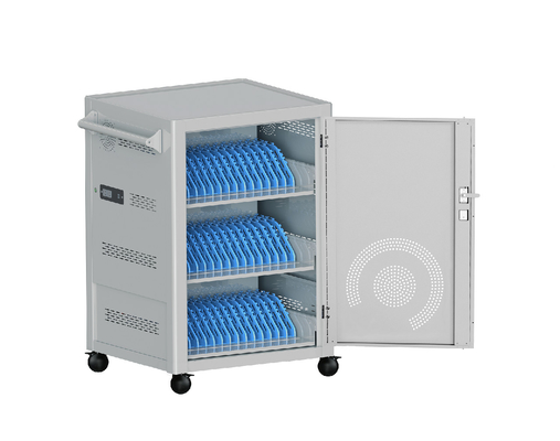 IBoard Charging Cart USB Type C Fast Public Wireless Two Point Lock Trolley Charging Vault Storage IPad Charging Cabinet