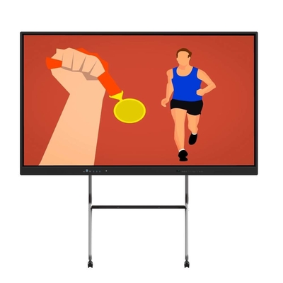 Interactive Touch Screen Monitor 98 Inch Smart TV With Android Windows OS Webcam Mic Internet For Meeting Room Teaching