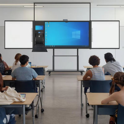 iboard factory direct  75inch Lockable Recoardable Interconnected Blackboard Smart Whiteboard Interactive Flat Panel Display All In One With Stand Support Marker Pen Chalk Writing education solution