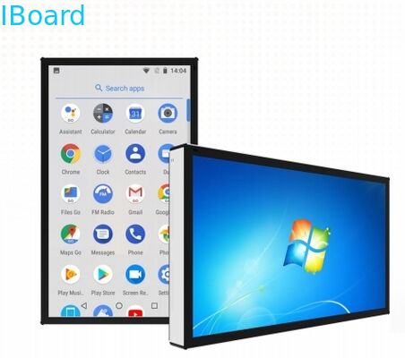 65 Inch Wall Mounted Infrared Touch Screen Kiosk with 4K Resolution and Built-in Speakers
