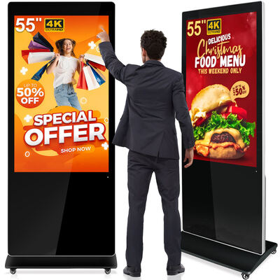 Optional Touchscreen Enabled Digital Signage Supporting Windows 7 or Windows XP with Wall-mounted Free-standing Ceiling-mounted Installation